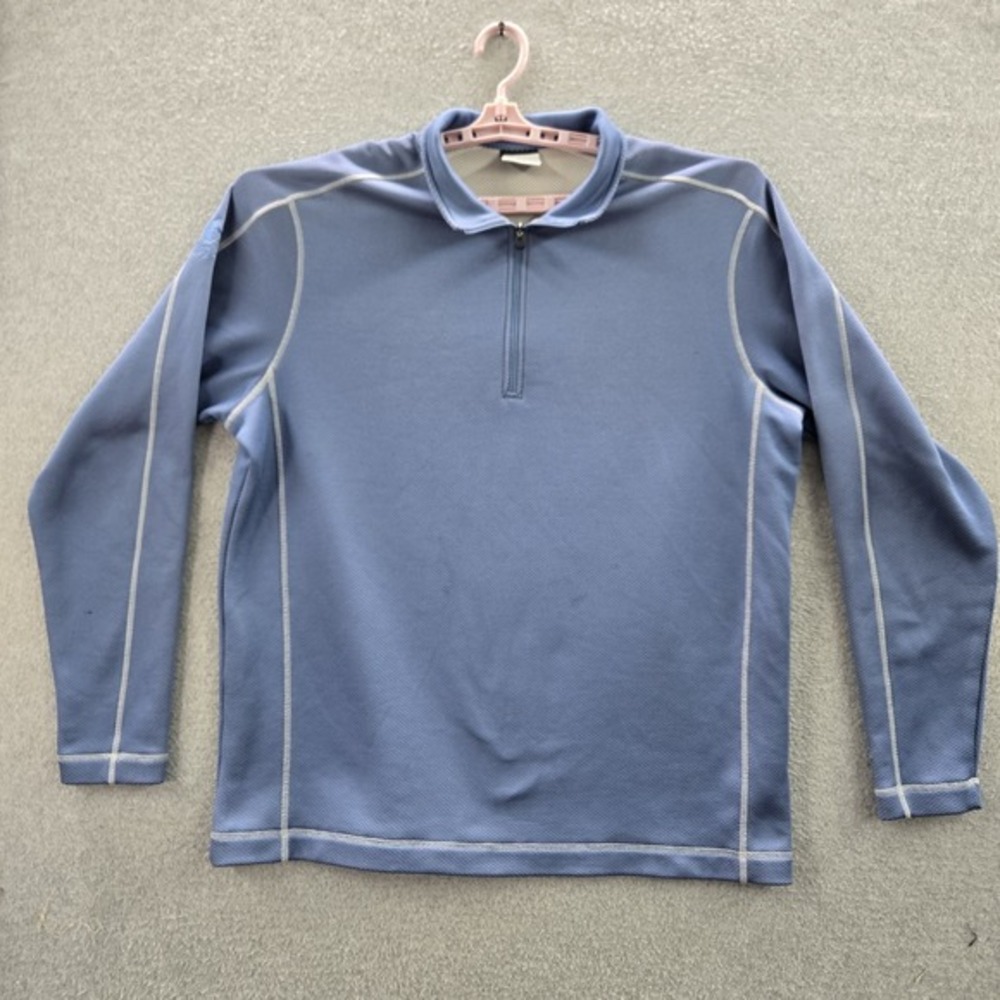 VINTAGE Nike Golf Men Sweatshirt XL Blue FIT THERMA Sphere Logo Long Sleeve